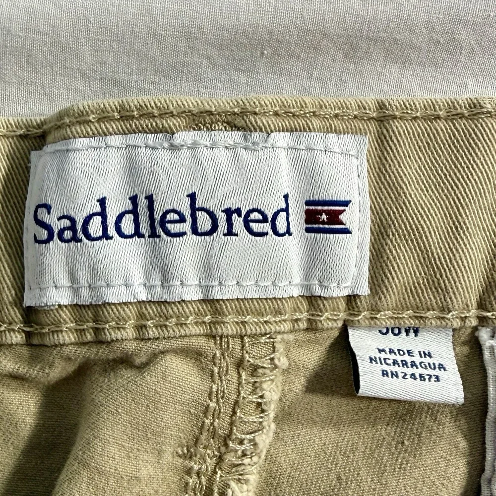 Saddlebred Chino‎ Khaki Shorts Beige Men's 36W Inseam 9
